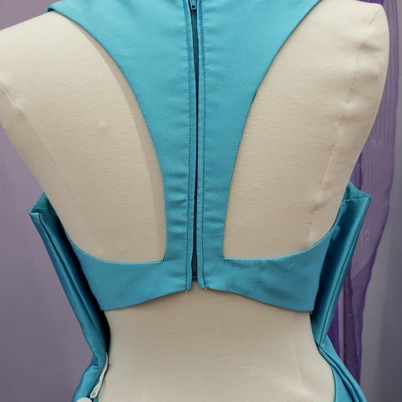 Copied - Cindy Collection Turquoise Formal Dress - Picture 3 of 8